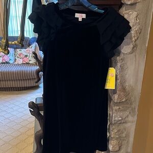 Black Velvet Kids Dress gb girls size large new with tags